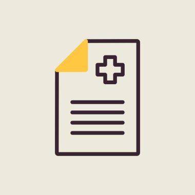 Tıbbi rapor, klinik kayıt vektör ikonu. İlaç ve tıbbi destek işareti. Tıbbi web sitesi ve uygulama tasarımı için grafik sembolü, logo, uygulama, UI