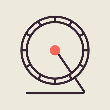 Hamster tekerlek vektör simgesi. Evcil hayvan işareti. Evcil hayvan ve veteriner web sitesi ve uygulama tasarımı, logo, uygulama, UI için grafik sembolü
