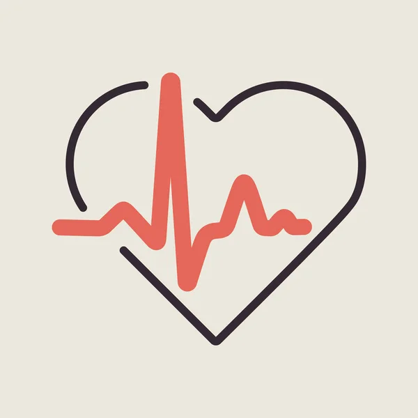 Cardiograma Cardíaco Ícone Vetor Cardíaco Sinal Medicina Assistência Médica Símbolo — Vetor de Stock