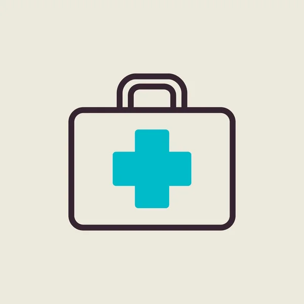Ícone Vetor Primeiros Socorros Medicina Cuidados Saúde Sinal Apoio Médico — Vetor de Stock