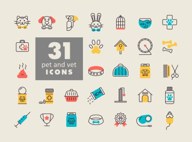 Hayvan ve veteriner vektör ikonu hazır. Evcil hayvan ve veteriner web sitesi ve uygulama tasarımı, logo, uygulama, UI için grafik sembolü