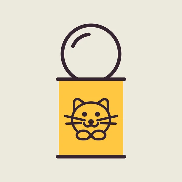 Nourriture Pour Chat Animal Peut Icône Vectorielle Pet Animal Signe — Image vectorielle