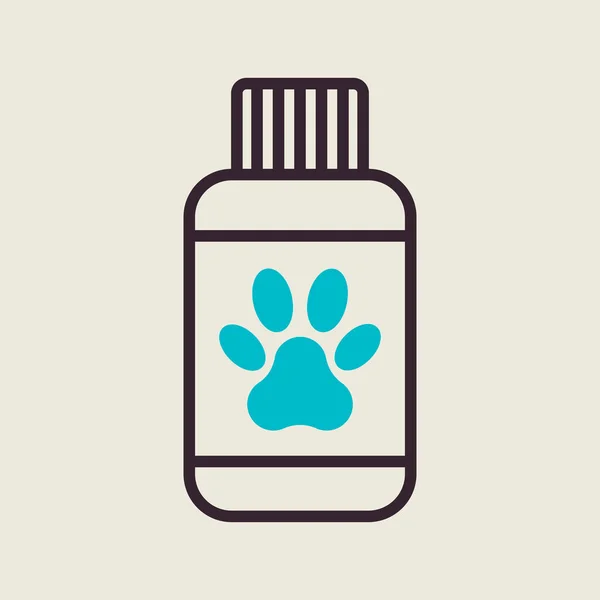 Pet Shampoo Vector Isolated Icon Pet Animal Sign Graph Symbol — Wektor stockowy