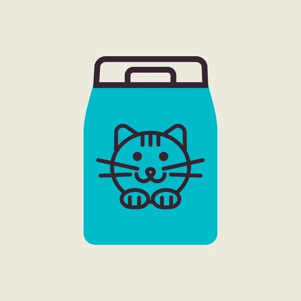 Chat Sac Alimentaire Icône Vectorielle Pet Animal Signe Symbole Graphique — Image vectorielle