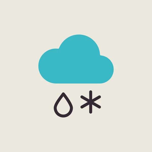 Nuvola Con Icona Vettoriale Neve Pioggia Segno Meteorologico Simbolo Grafico — Vettoriale Stock