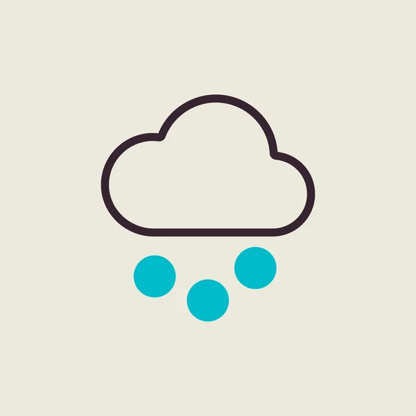 Nube Con Icona Vettoriale Del Grano Neve Segno Meteorologico Simbolo — Vettoriale Stock