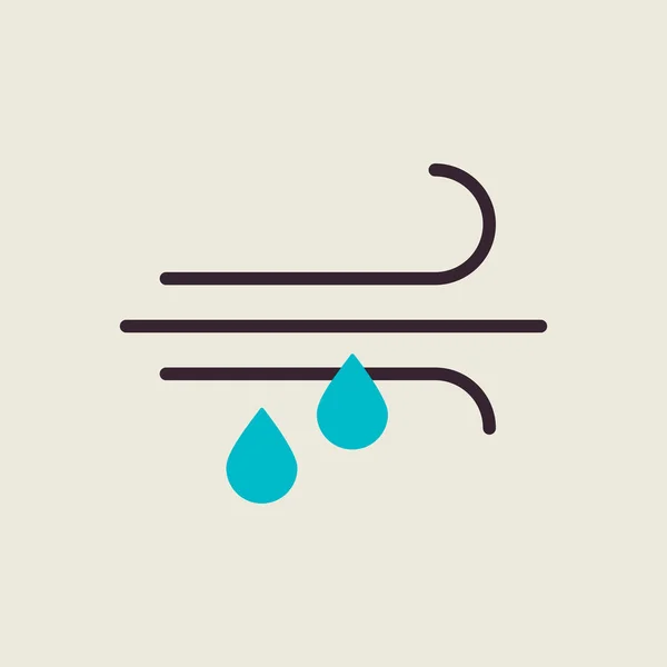 風の雨のベクトルアイコン 気象記号 天気ウェブサイトやアプリのデザイン アプリ Uiのためのグラフシンボル — ストックベクタ