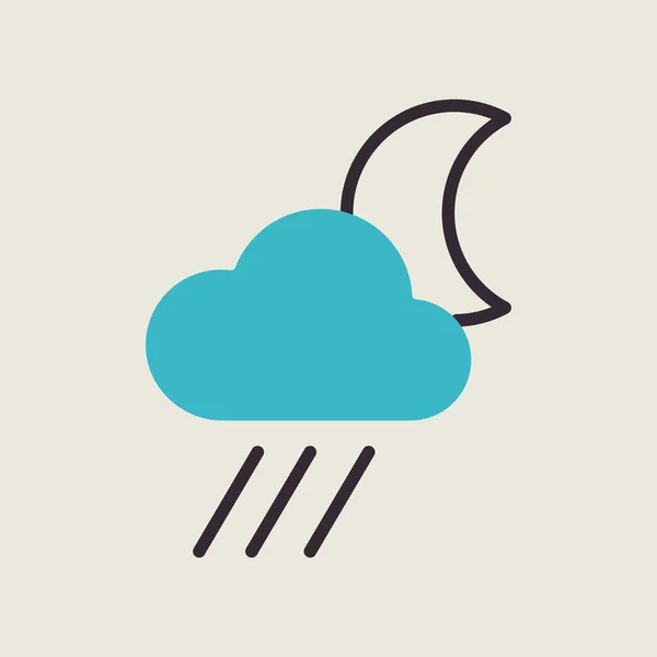 Raincloud Avec Vecteur Lunaire Icône Isolée Signe Météorologique Symbole Graphique — Image vectorielle