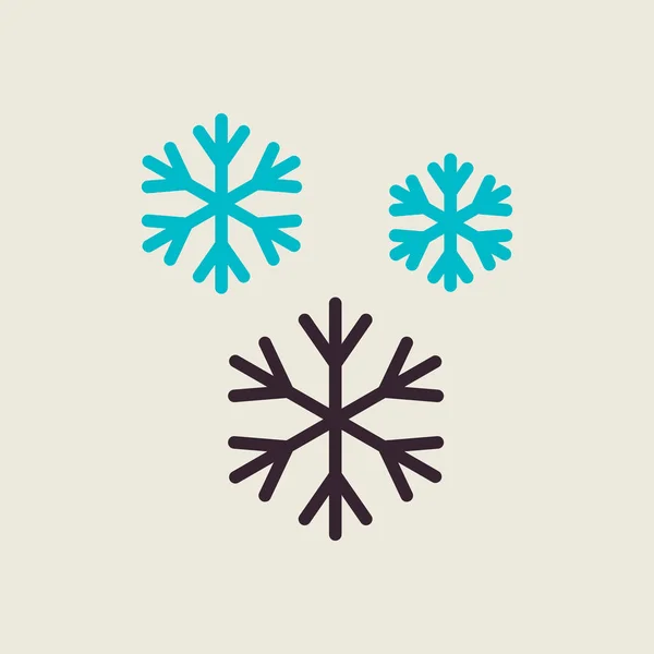 Copos Nieve Icono Vector Signo Meteorología Símbolo Gráfico Para Viajes — Vector de stock