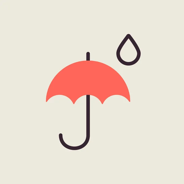 Значок Вектора Капель Зонтика Дождя Метеорологический Знак Графический Символ Путешествий — стоковый вектор