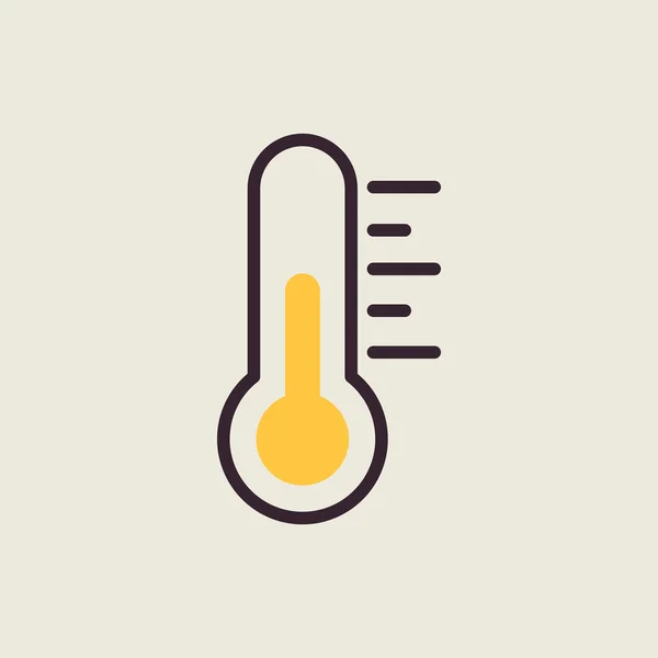 温度計のヒートベクトルアイコン 気象記号 天気ウェブサイトやアプリのデザイン アプリ Uiのためのグラフシンボル — ストックベクタ