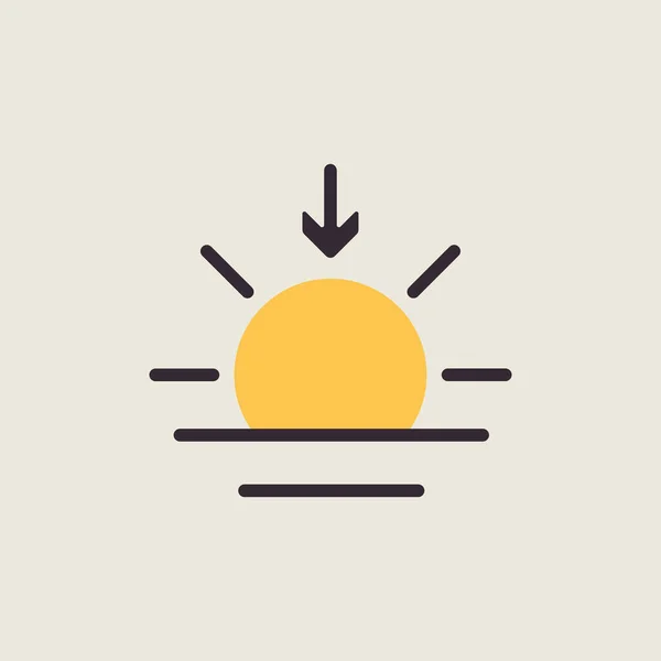 Ikona Wektora Słońca Znak Meteorologiczny Symbol Graficzny Podróży Turystyki Pogody — Wektor stockowy