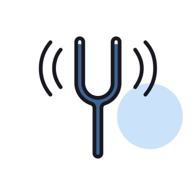 Çatal vektör düz izole simgesi ayarlanıyor. Müzik işareti. Müzik ve ses web sitesi için grafik sembolü ve uygulama tasarımı, logo, uygulama, UI