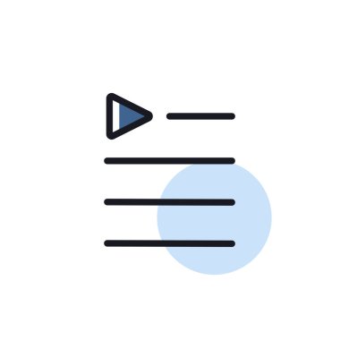 Müzik listesi vektör düz izole simgesi. Müzik notası ikonu, kalp işareti olan müzik ikonu. Müzikal not simgesi ve favori, aşk, bakım sembolü gibi.