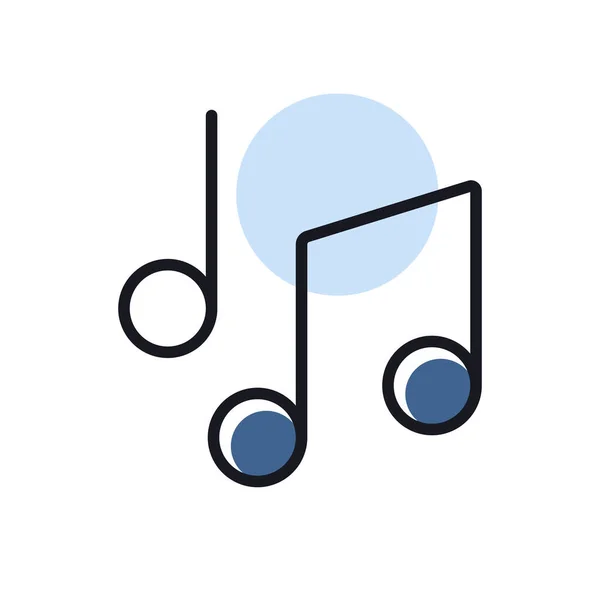 Музыкальные Ноты Песня Мелодия Графический Символ Музыкального Звукового Дизайна Веб — стоковый вектор