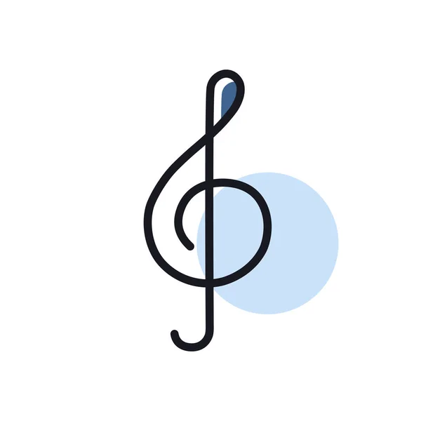 Treble Clef Vector Isolated Icon Music Sign Graph Symbol Music — Image vectorielle