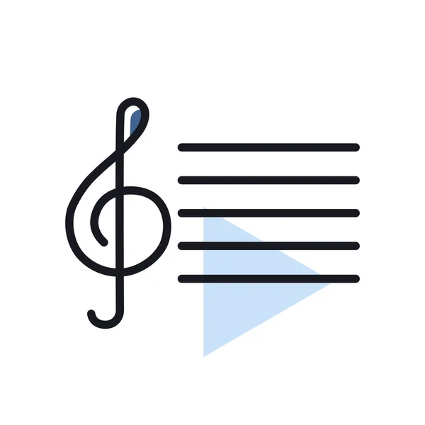 Treble Clef Vector Isolated Icon Music Sign Graph Symbol Music — Stock vektor