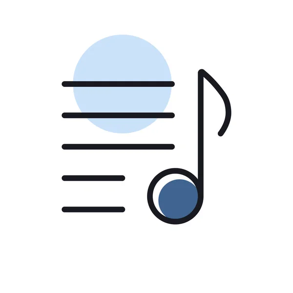 Icône Isolée Vectorielle Playlist Musicale Note Musicale Liste Symbole Graphique — Image vectorielle