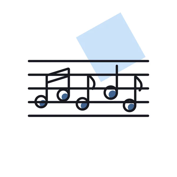 Stave Music Notes Vector Isolated Icon Melody Classical Music Sound — Vetor de Stock