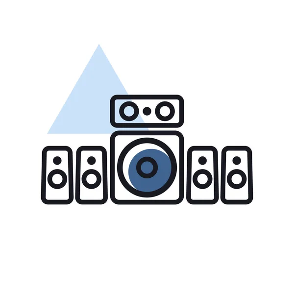 Surround Sound System Vector Isolated Icon Graph Symbol Music Sound — Stockový vektor