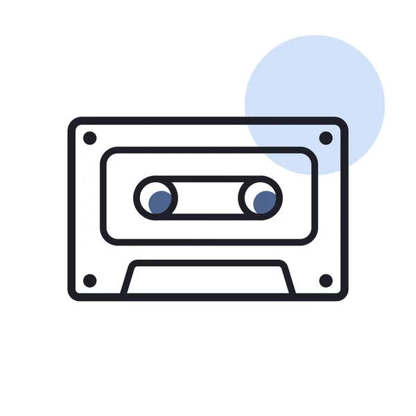 Audio Cassette Vector Geïsoleerd Pictogram Muziekbord Grafiek Symbool Voor Muziek — Stockvector