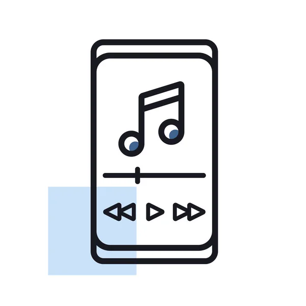 Smartphone Music Player App Vector Isolated Icon Music Sign Graph — Stok Vektör