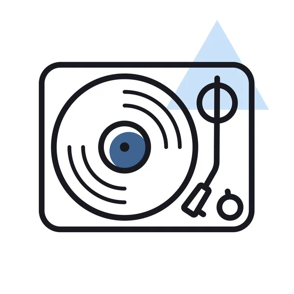 Icône Vectorielle Tourne Disque Vinyle Panneau Musical Symbole Graphique Pour — Image vectorielle