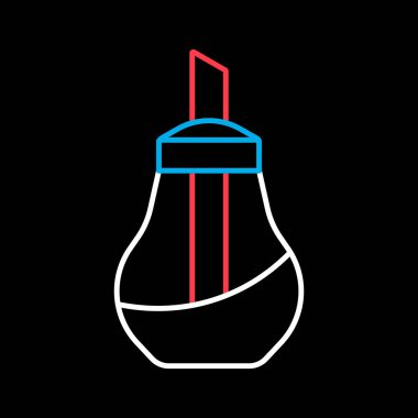 Şeker kasesi siyaha izole edilmiş şişe vektörü. Mutfak aletleri. Yemek pişirme web sitesi tasarımı, logo, uygulama, UI için grafik sembolü