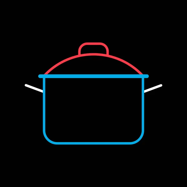 Saucepan Vector Isolated Black Icon Cooking Pot Pan Sign Graph — Vetor de Stock
