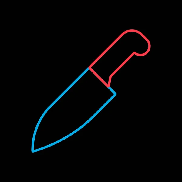 Chef Kitchen Knife Isolated Black Icon Cutlery Kitchen Utensils Graph — Stockvektor