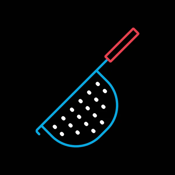Colander Vector Isolated Black Icon Kitchen Appliance Graph Symbol Cooking - Stok Vektor