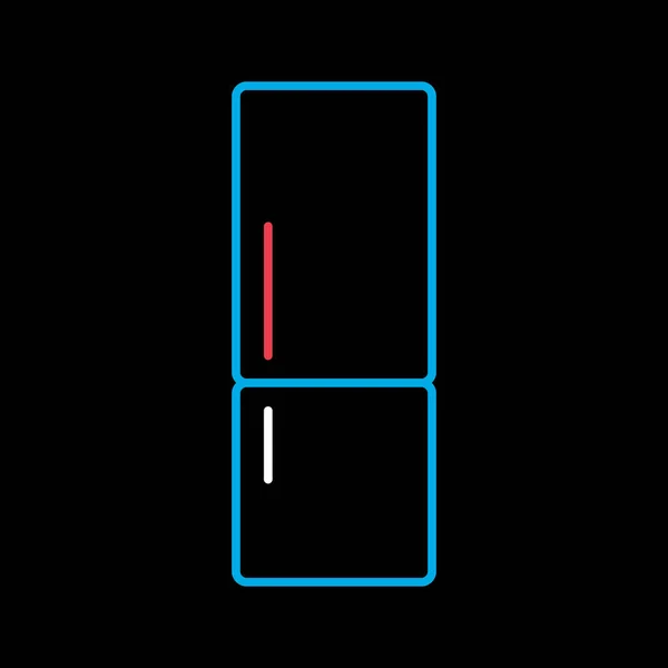 Koelkast Vector Geïsoleerd Het Zwarte Pictogram Elektrische Keukenapparatuur Grafiek Symbool — Stockvector