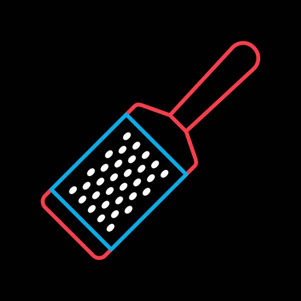 Metal Kitchen Hand Grater Cheese Vector Isolated Black Icon Kitchen — Stockvector