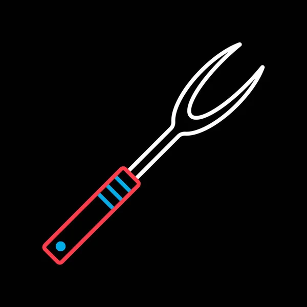 Big Kitchen Fork Vector Isolated Black Icon Kitchen Appliances Graph — Wektor stockowy