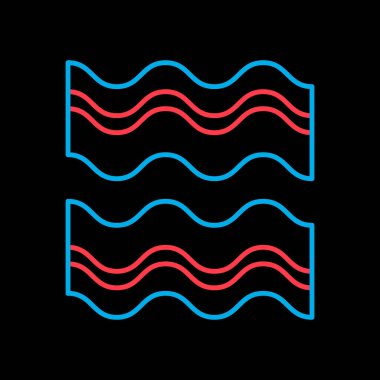 Bacon Strips vector isolated on black background icon food meat. Barbecue and bbq grill sign. Graph symbol for cooking web site and apps design, logo, app, UI