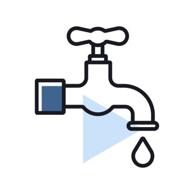 İzole edilmiş vektör simgesine sahip musluk. Tarım, bahçe ve bitkiler için grafik sembolü Web sitesi ve uygulama tasarımı, logo, uygulama, UI