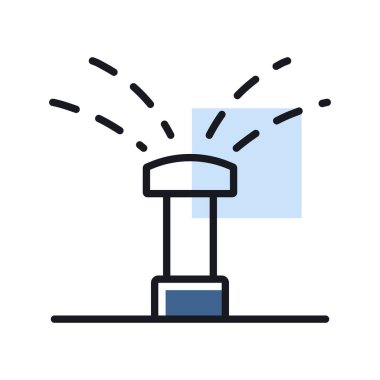 Bahçe otomatik su püskürtme ikonu. Tarım, bahçe ve bitkiler için grafik sembolü Web sitesi ve uygulama tasarımı, logo, uygulama, UI