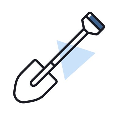 Bahçe küreği izole vektör ikonu. Tarım, bahçe ve bitkiler için grafik sembolü Web sitesi ve uygulama tasarımı, logo, uygulama, UI