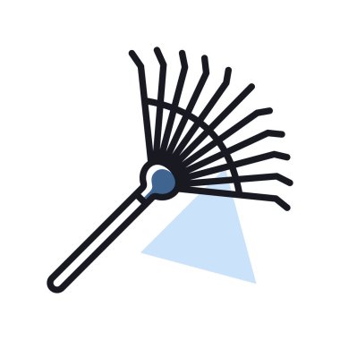 Zemini gevşetmek ve yaprak vektör simgesi toplamak için bahçe tırmığı. Tarım, bahçe ve bitkiler için grafik sembolü Web sitesi ve uygulama tasarımı, logo, uygulama, UI