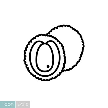 Lychee tropical fruit vector icon. Graph symbol for food and drinks web site, apps design, mobile apps and print media, logo, UI