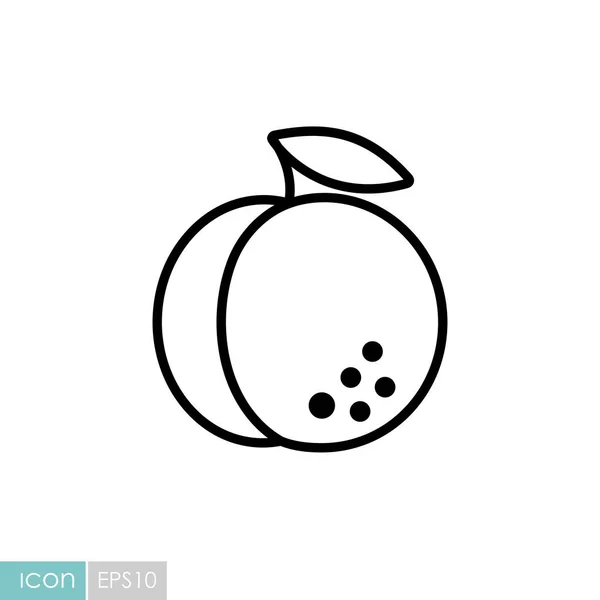 Peach Vector Icon Graph Symbol Food Drinks Web Site Apps — Wektor stockowy
