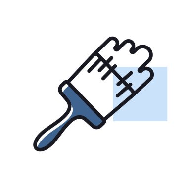 Fırça vektör simgesini boya. İnşaat, onarım ve inşaat. Web sitenizin tasarımı için grafik sembolü, logo, uygulama, UI. Vektör illüstrasyonu, EPS10.