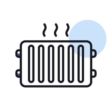 Radyatör, ısıtıcı vektör simgesi. İnşaat, onarım ve inşaat. Web sitenizin tasarımı için grafik sembolü, logo, uygulama, UI