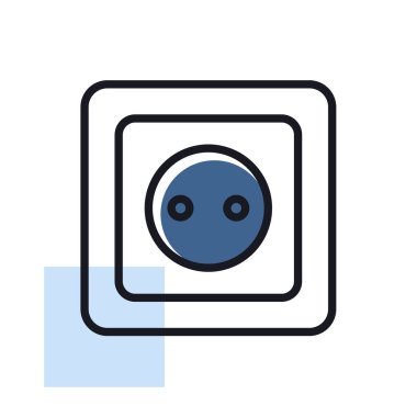 Elektrik çıkış vektörü simgesi. İnşaat, onarım ve inşaat. Web sitenizin tasarımı için grafik sembolü, logo, uygulama, UI