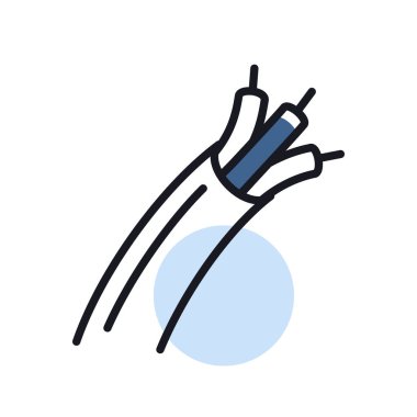 Elektrik kablo vektör simgesi. İnşaat, onarım ve inşaat. Web sitenizin tasarımı için grafik sembolü, logo, uygulama, UI
