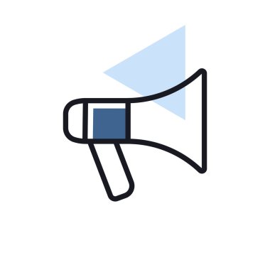 Megaphone or loudspeaker vector isolated icon. Demonstration, manifestation, protest, strike, revolution. Graph symbol for your web site design, logo, app, UI