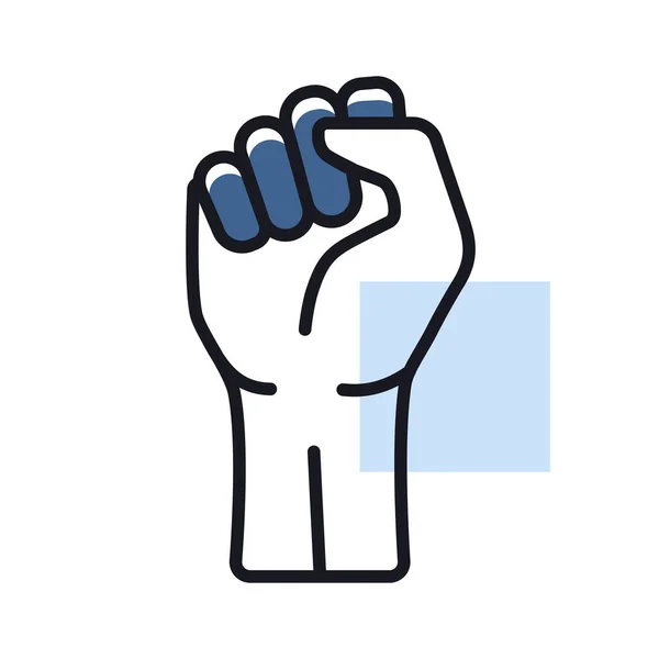 Fist Raised Vector Isolated Icon Demonstration Manifestation Protest Strike Revolution — Image vectorielle