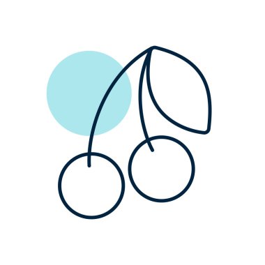 Cherry vector icon. Graph symbol for food and drinks web site, apps design, mobile apps and print media, logo, UI