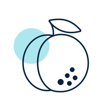 Peach vector icon. Graph symbol for food and drinks web site, apps design, mobile apps and print media, logo, UI