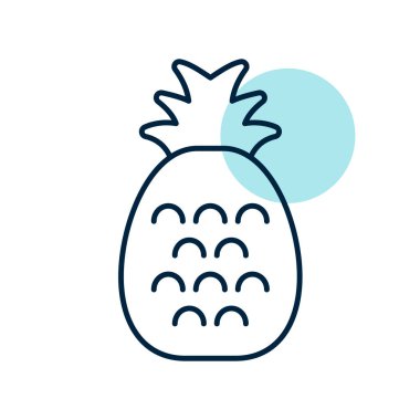 Pineapple tropical fruit vector icon. Graph symbol for food and drinks web site, apps design, mobile apps and print media, logo, UI